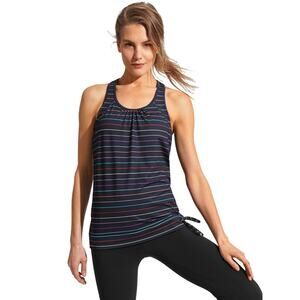 Athleta Multi Stripe Tinker Tank multi color navy stripe EUC active yoga run XXS